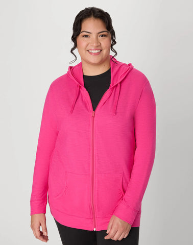 Hanes Just My Size Women's Full-Zip Slub Hoodie (Plus Size)