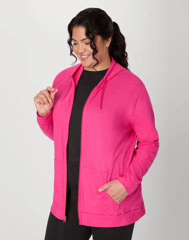 Hanes Just My Size Women's Full-Zip Slub Hoodie (Plus Size)
