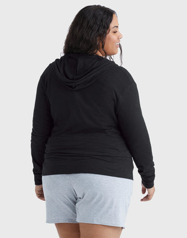 Hanes Just My Size Women's Full-Zip Slub Hoodie (Plus Size)