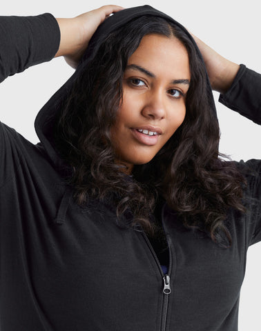 Hanes Just My Size Women's Full-Zip Slub Hoodie (Plus Size)