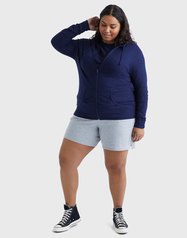 Hanes Just My Size Women's Full-Zip Slub Hoodie (Plus Size)