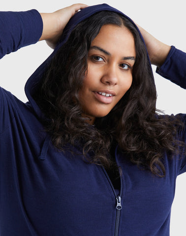 Hanes Just My Size Women's Full-Zip Slub Hoodie (Plus Size)