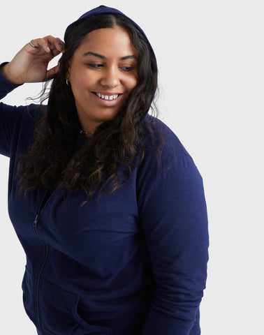 Hanes Just My Size Women's Full-Zip Slub Hoodie (Plus Size)