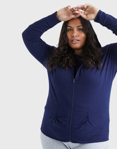Hanes Just My Size Women's Full-Zip Slub Hoodie (Plus Size)