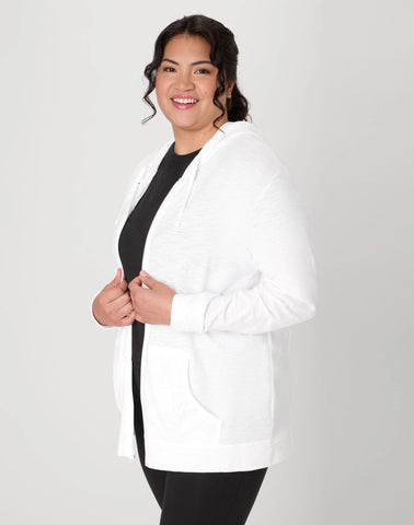 Hanes Just My Size Women's Full-Zip Slub Hoodie (Plus Size)