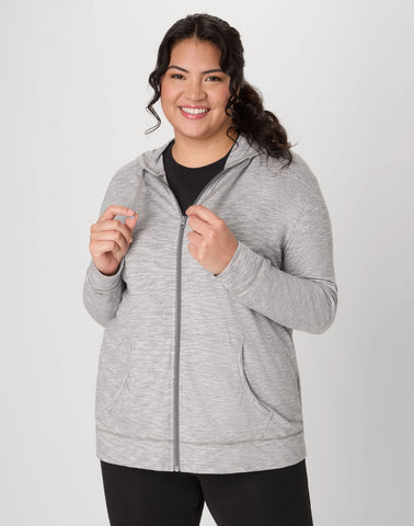 Hanes Just My Size Women's Full-Zip Slub Hoodie (Plus Size)