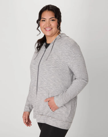 Hanes Just My Size Women's Full-Zip Slub Hoodie (Plus Size)