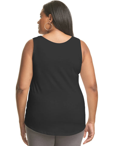Hanes Just My Size Women’s Cotton Jersey Tank, Shirttail Hem (Plus Size)