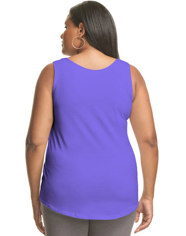 Hanes Just My Size Women’s Cotton Jersey Tank, Shirttail Hem (Plus Size)