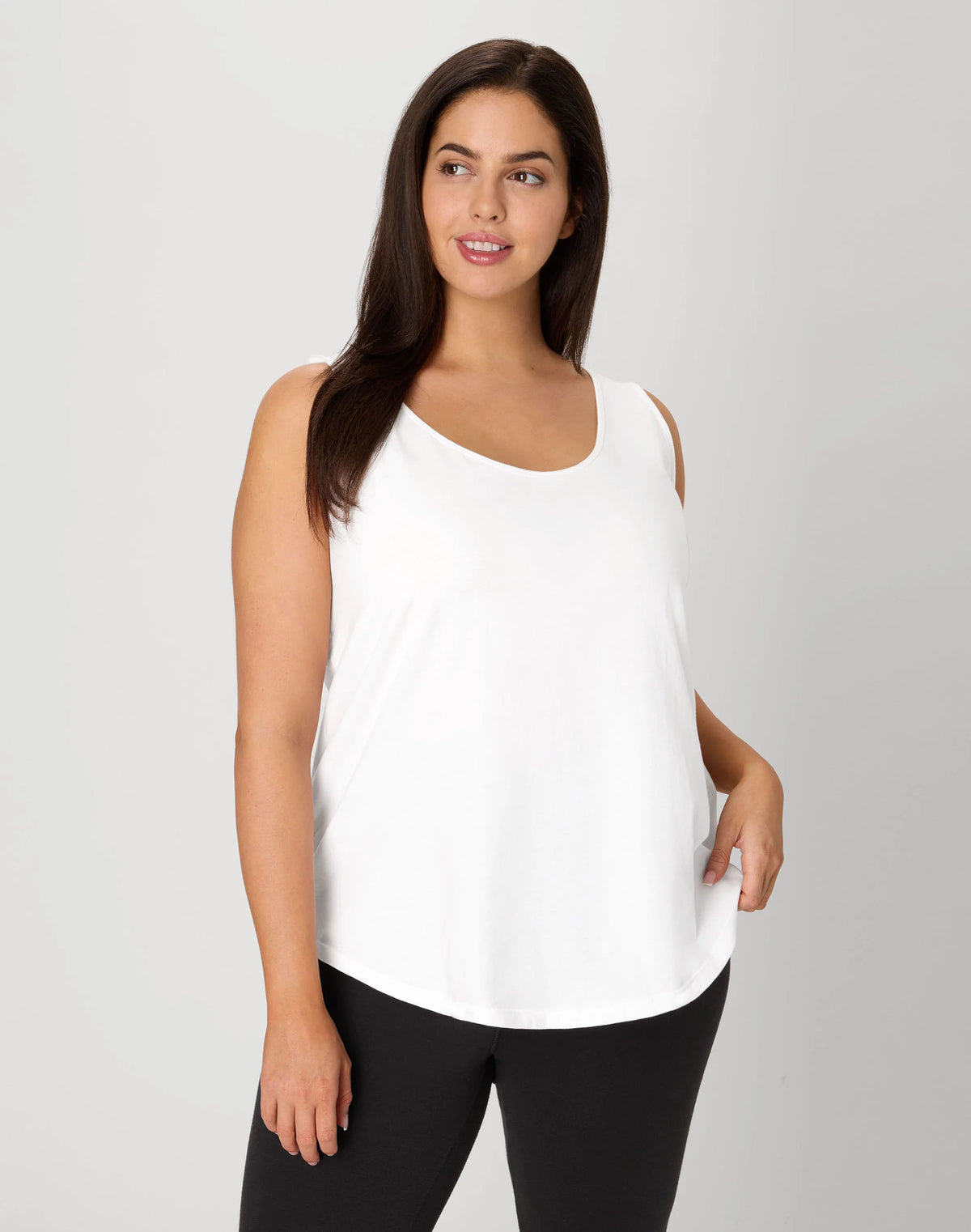 Hanes Just My Size Women’s Cotton Jersey Tank, Shirttail Hem (Plus Size)