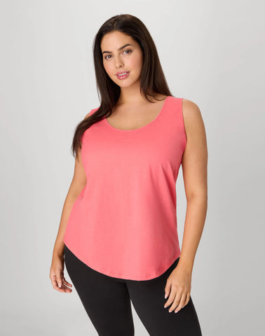 Hanes Just My Size Women’s Cotton Jersey Tank, Shirttail Hem (Plus Size)