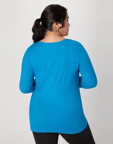 Hanes Women's Long Sleeve Scoop-Neck Cotton T-Shirt (Plus Size)