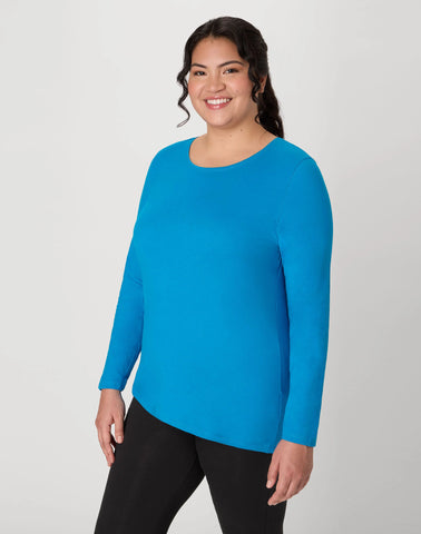Hanes Women's Long Sleeve Scoop-Neck Cotton T-Shirt (Plus Size)
