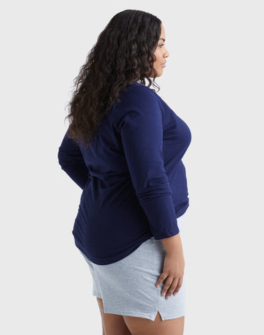 Hanes Women's Long Sleeve Scoop-Neck Cotton T-Shirt (Plus Size)