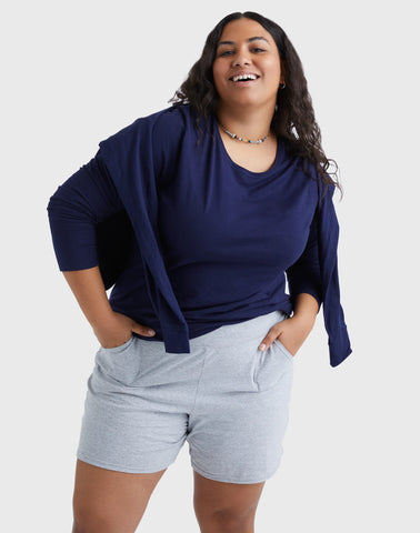 Hanes Women's Long Sleeve Scoop-Neck Cotton T-Shirt (Plus Size)