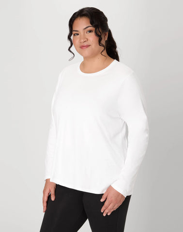 Hanes Women's Long Sleeve Scoop-Neck Cotton T-Shirt (Plus Size)