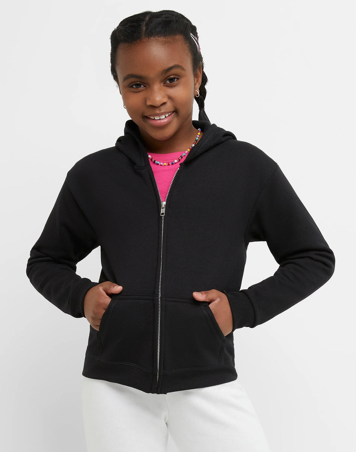 Hanes EcoSmart Girls' Full-Zip Hoodie