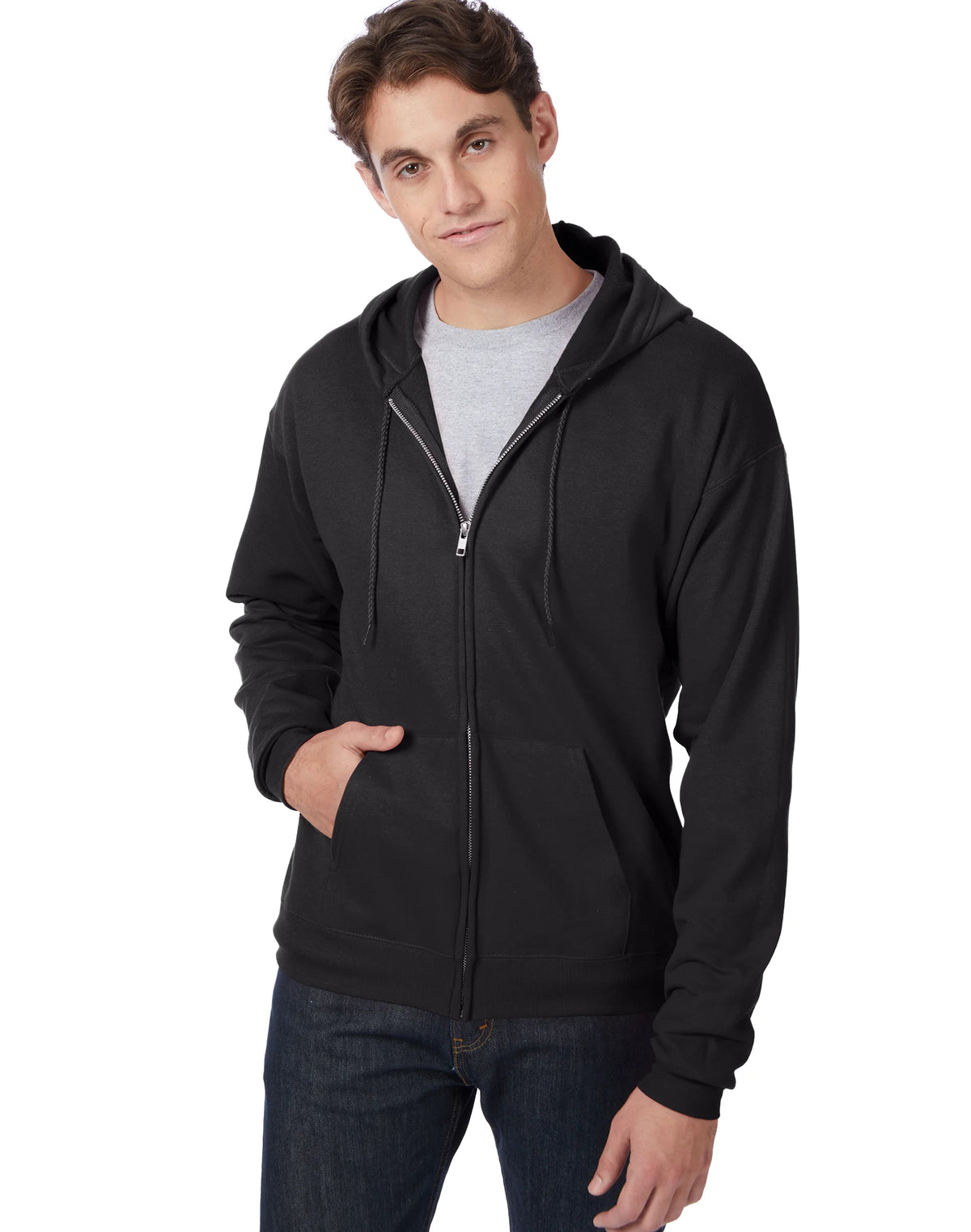 Hanes EcoSmart Unisex Full-Zip Fleece Hoodie
