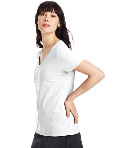 Hanes Perfect-T Women's V-Neck Cotton T-Shirt, Value 2-Pack