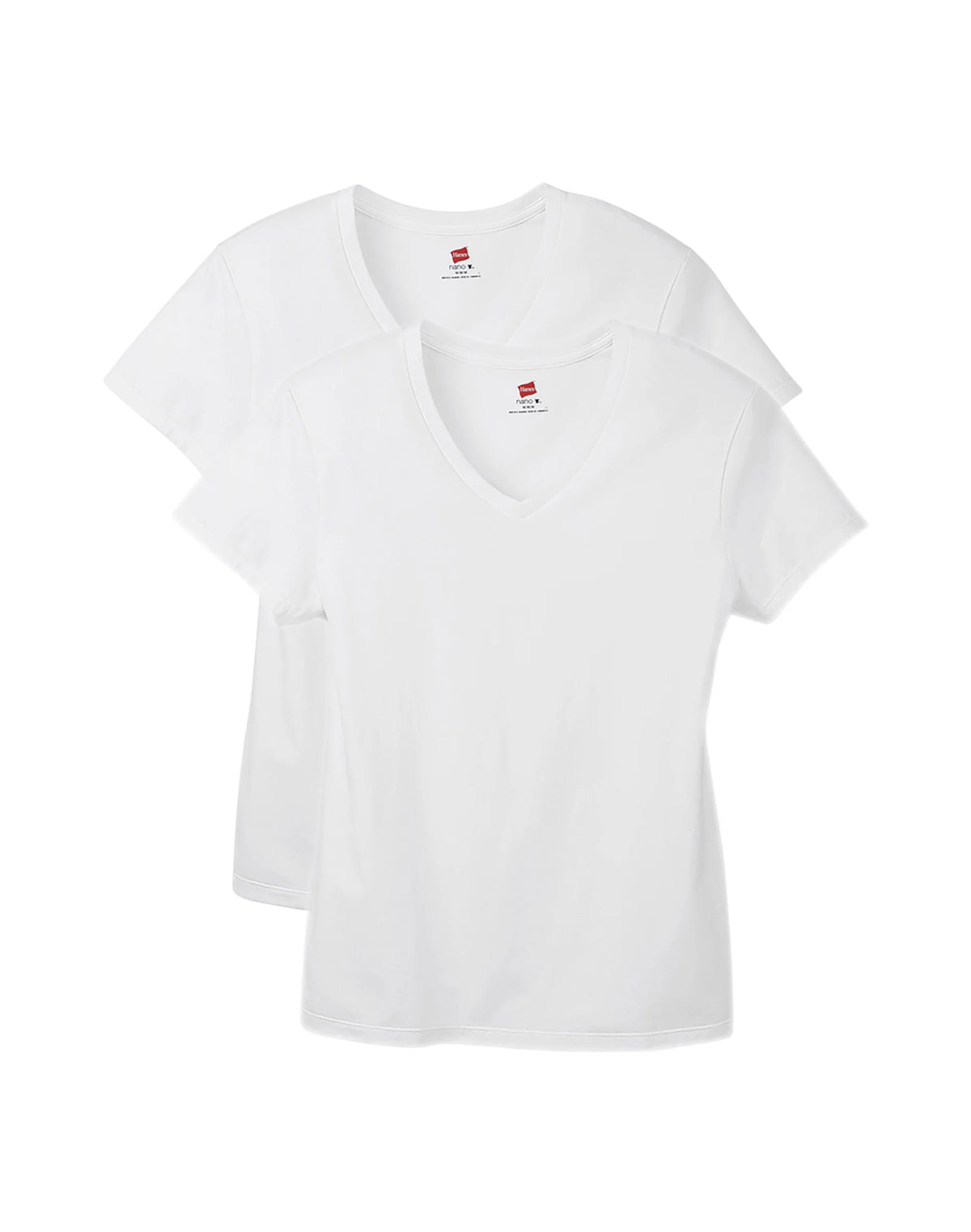 Hanes Perfect-T Women's V-Neck Cotton T-Shirt, Value 2-Pack