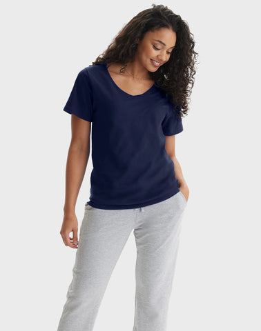 Hanes Perfect-T Women's V-Neck Cotton T-Shirt