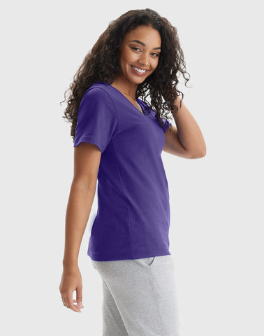Hanes Perfect-T Women's V-Neck Cotton T-Shirt