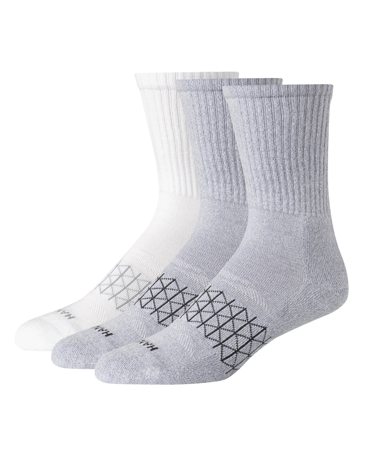 Hanes Absolute Active Men’s Cushioned Crew Socks, Shoe Sizes 6-12, 3-Pairs