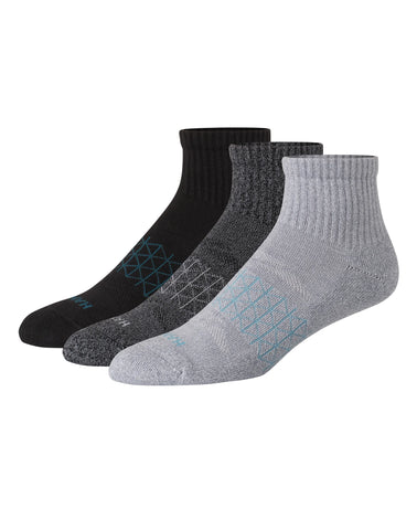 Hanes Absolute Active Men’s Cushioned Ankle Socks, Shoe Sizes 6- 12, 3-Pairs