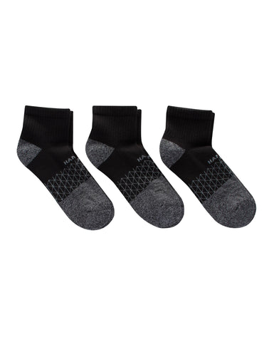 Hanes Absolute Active Men’s Cushioned Ankle Socks, Shoe Sizes 6- 12, 3-Pairs