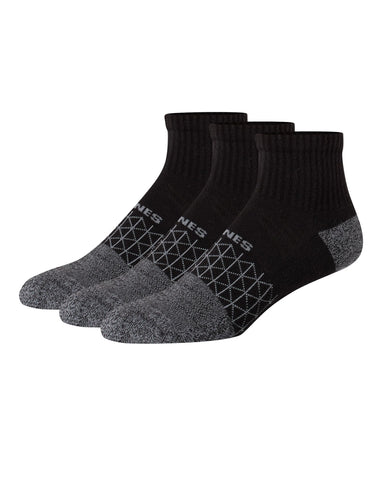 Hanes Absolute Active Men’s Cushioned Ankle Socks, Shoe Sizes 6- 12, 3-Pairs