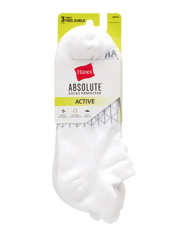 Hanes Absolute Active Men’s Cushioned Heel Shield Socks, Shoe Sizes 6-12, 3-Pairs