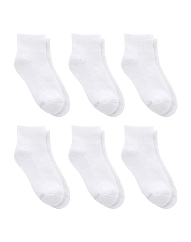 Hanes Pure Comfort Girls' Organic Cotton Ankle Socks, 6-Pairs