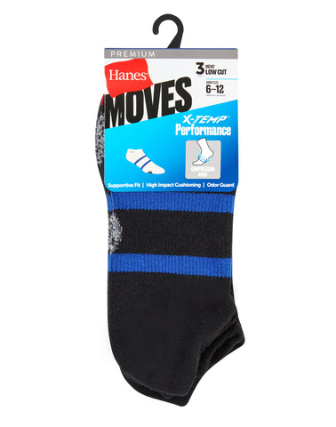 Hane's X-Temp Men's Compression Low Cut Socks, 3-Pairs