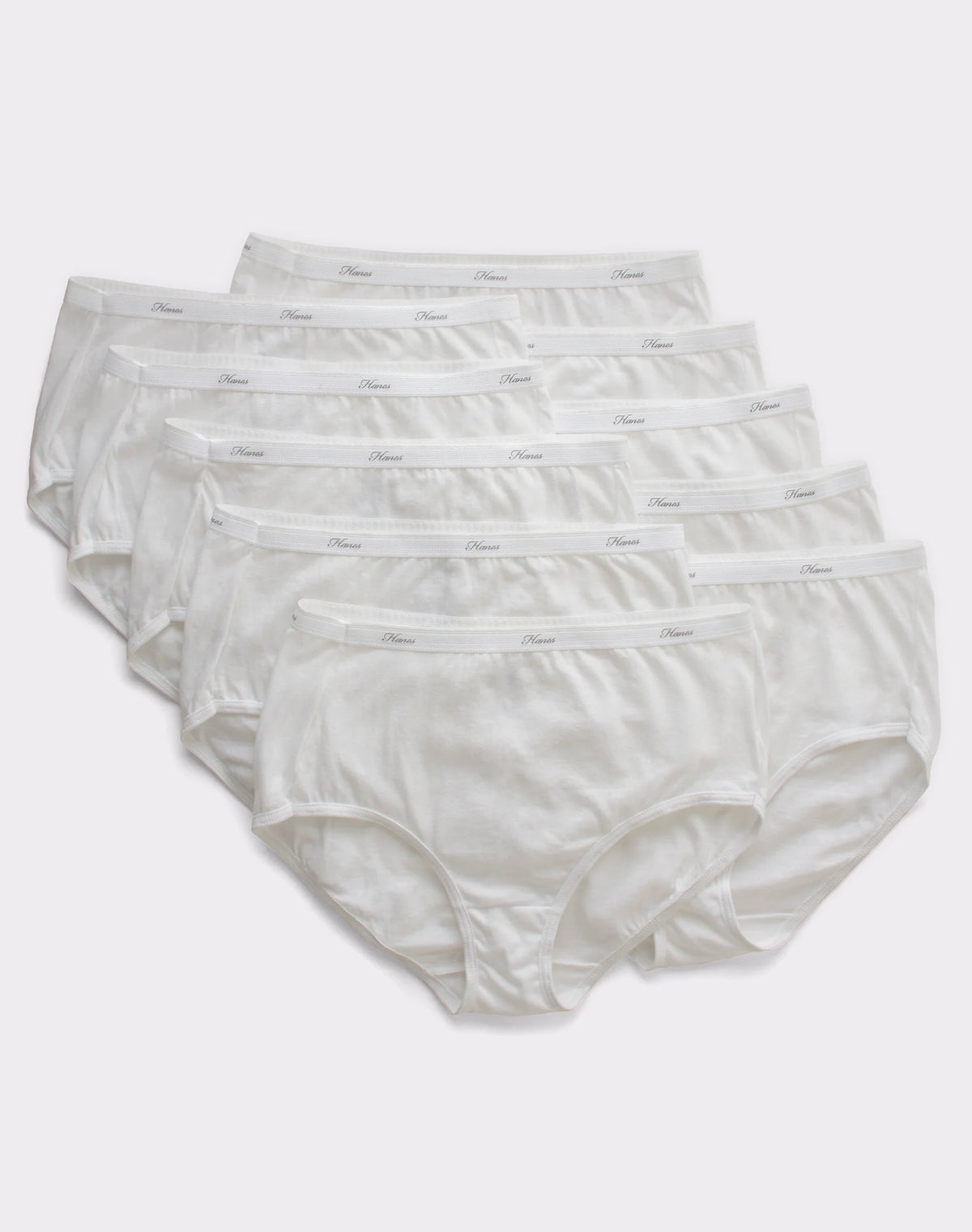 Hanes Women's Breathable Cotton Brief Underwear, White or Assorted, 10-Pack