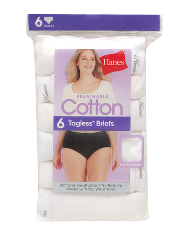 Hanes Women's Breathable Cotton Brief Underwear, White or Assorted, 10-Pack