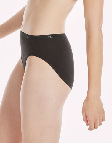Hanes Women's Breathable Cotton Hi-Cut Underwear, Black, 10-Pack