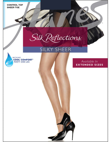 Hanes Silk Reflections Control Top Pantyhose with Sheer Toe