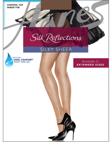 Hanes Silk Reflections Control Top Pantyhose with Sheer Toe