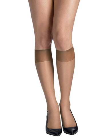 Hanes Silk Reflections Silky Sheer Knee Highs with Reinforced Toe, 2-Pairs