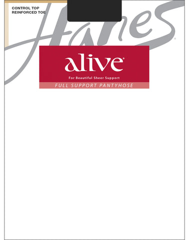 Hanes Alive Full Support Pantyhose with Control Top, Reinforced Toe