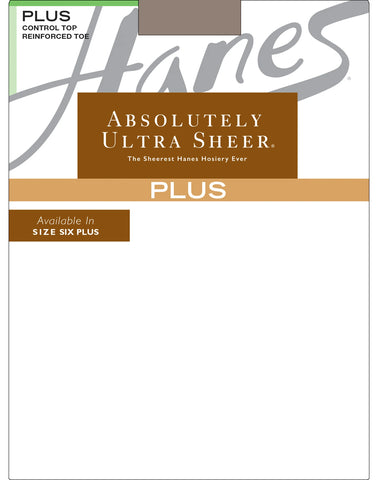 Hanes Absolutely Ultra Sheer Control Top Pantyhose with Reinforced Toe (Plus Size)