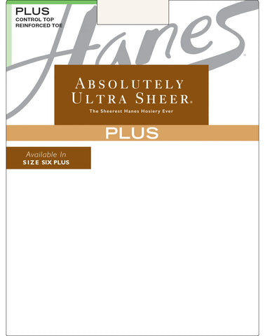Hanes Absolutely Ultra Sheer Control Top Pantyhose with Reinforced Toe (Plus Size)
