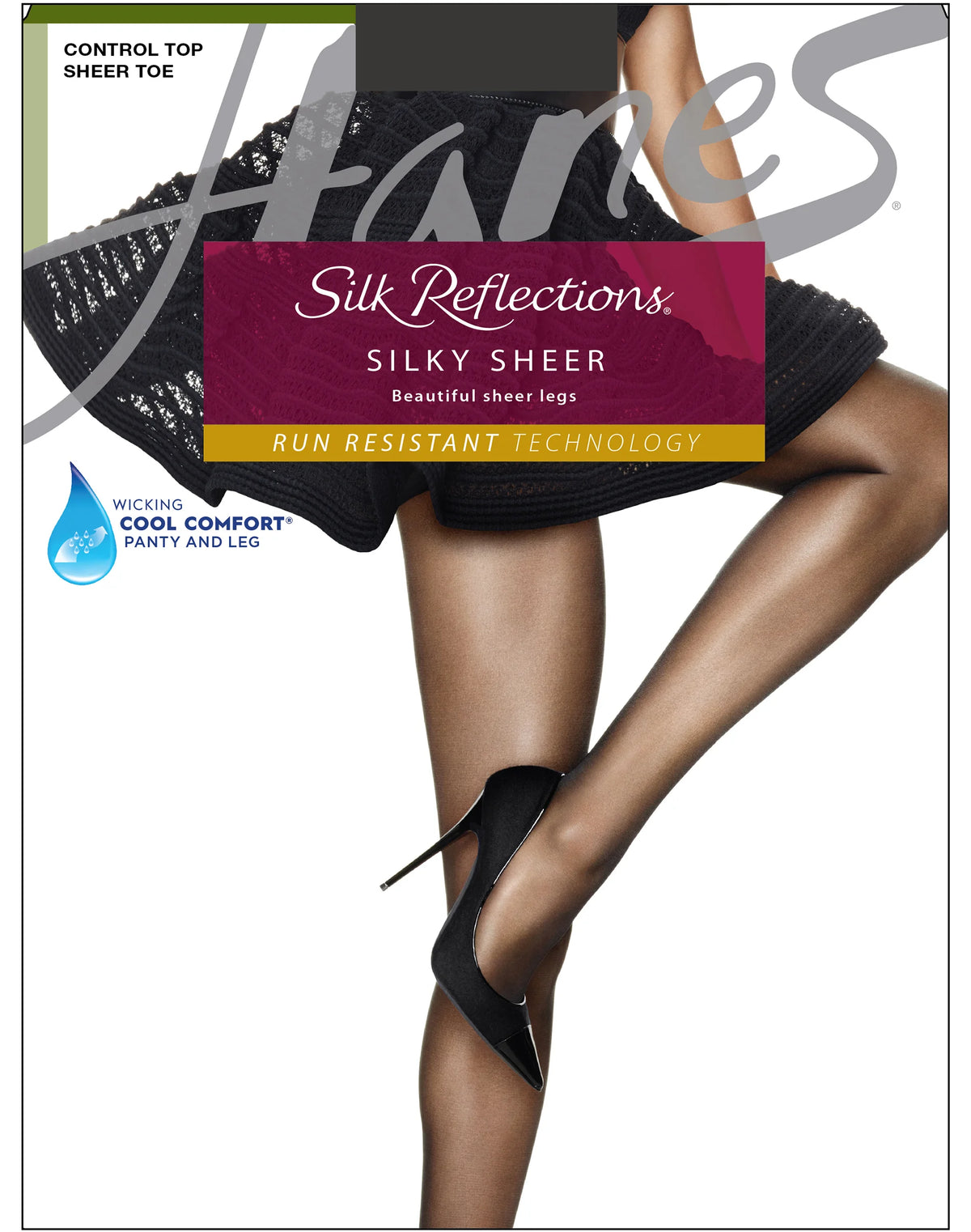 Hanes Silk Reflections Lasting Sheer Pantyhose with Control Top