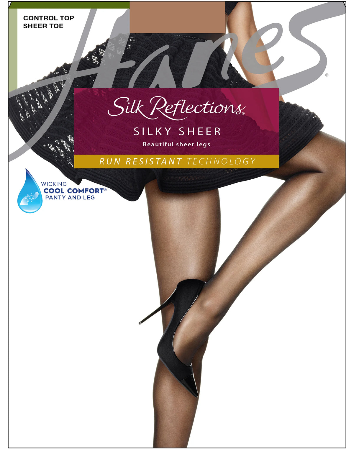 Hanes Silk Reflections Lasting Sheer Pantyhose with Control Top