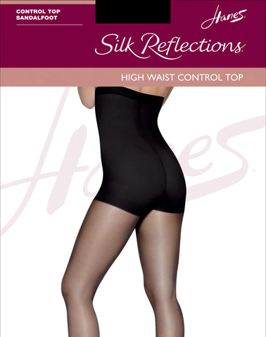 Hanes Silk Reflections High Waist Pantyhose with Control Top, Sheer Toe