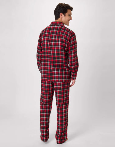 Hanes Men's Flannel Pajama Set, Button Down