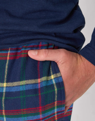 Hanes Men's Flannel Pajama Set, Plaid Print