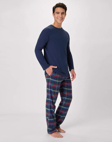 Hanes Men's Flannel Pajama Set, Plaid Print