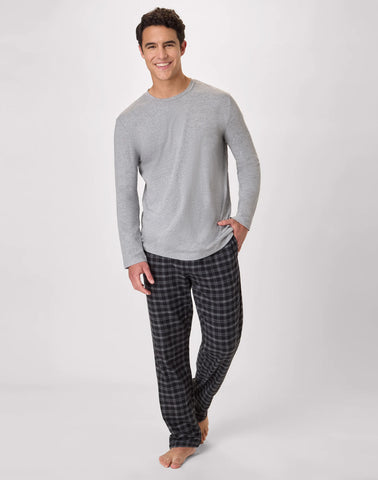 Hanes Men's Flannel Pajama Set, Plaid Print