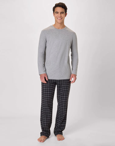 Hanes Men's Flannel Pajama Set, Plaid Print